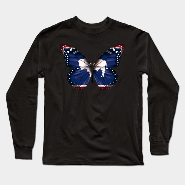 Wyoming Flag Butterfly - Gift for Wyomingite From Wyoming WY Long Sleeve T-Shirt by Country Flags